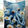 Ultra-Soft Octopus Daisy Pattern Blanket: Perfect Casual Sofa Throw for All-Day Comfort - High-Definition Digital Printing for a Vibrant Look - Multifunctional & Skin-Friendly Flannel Blanket