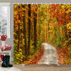 Transform Your Bathroom with a Stunning Forest Scenery: Water-Resistant Shower Curtain with Hooks - Premium Bathroom Decorative Curtain