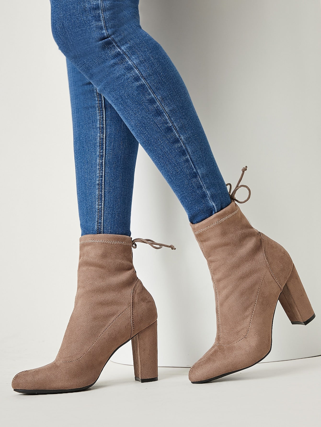 Sparkle in Style: Glitter Knot Back Chunky Boots