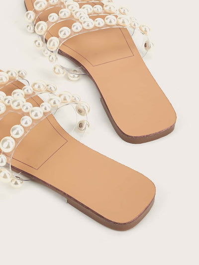 Pearl Perfection: Women's Faux Pearl Slide Sandals for Summer Style