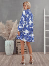 Garden Chic: Women's Plant Pattern Printed Shirt Dress