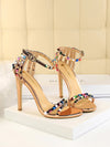 Funky Spiked Ankle Strap Stiletto Sandals: Strut in Style with Edgy Glam