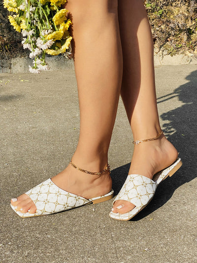 Color Block Geometric Print Slide Sandals: Stay Fashionable All Summer Long