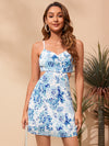 Blossoming Beauty: Floral Print Hollow Out Waist Cami Dress