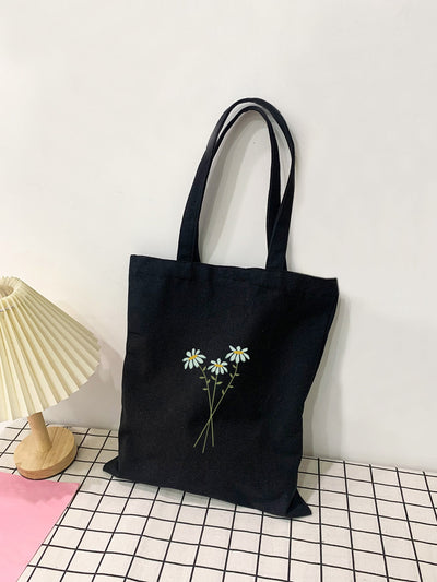 Fresh Floral Shopper Bag: A Stylish Essential for Students On-the-Go