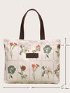 Floral Graphic Canvas Shoulder Tote Bag: Your Perfect Companion for a Stylish Spring Adventure!