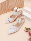 Chic Hollow Out Flats with Ankle Strap - Perfect for Pointed-Toe Comfort