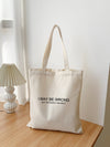 Slogan Graphic Canvas Shopper Bag - The Must-Have Back-to-School Essential for Stylish Graduates and Teen Girls