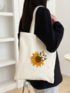 Sunflower and Butterfly Pattern Shopper Bag: The Ultimate Back-to-School Essential for College or High School Students