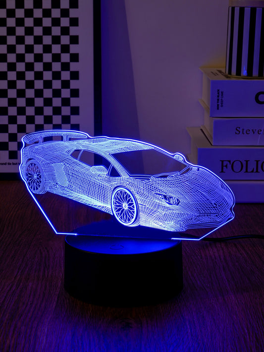 Rev up Your Room with the Super Car Shaped 7-Color Changing Touch 3D Night Light