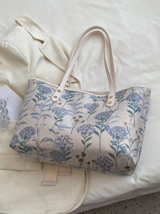 Chic and Stylish Floral Print Shoulder Tote Bag: Add Charm to Your Outfit!