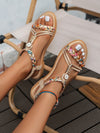 Summer Chic: Woven Flat Sandals with Anti-Slip Sole and Open Toe Design