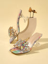 Glamorous Rhinestone Clear Sculptural Heeled Sandals: The Perfect PVC Mule Sandals for Women