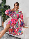 Floral Elegance: Women's Long Sleeve Dress for a Stylish