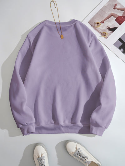 Cozy and Stylish: Letter Embroidery Thermal Lined Sweatshirt