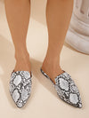 Chic Snake Print Peep Toe Mule Slippers for Women - Trendy and Comfortable Outdoor Footwear in Large Sizes