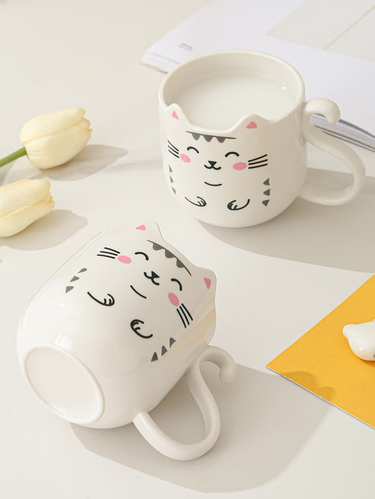 Purr-fectly Adorable Cartoon Cat Pattern Mug: A Creative and Cute Water Cup for Children