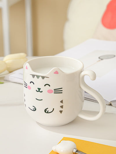 Purr-fectly Adorable Cartoon Cat Pattern Mug: A Creative and Cute Water Cup for Children