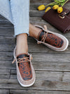 Floral Bliss Lace-Up Casual Shoes: Stylish Ladies Brown Sport Lace-Up Shoes with a Charming Floral Print