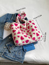 Fuzzy Cow Pattern Fluffy Shoulder Tote: Your Perfect Companionship for Autumn and Winter