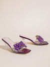 Glamorous Rhinestone Clear Sculptural Heeled Sandals: The Perfect PVC Mule Sandals for Women