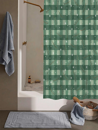 Plaid in the Bathroom: Buffalo Plaid Print Waterproof Shower Curtain