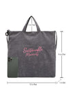 Chic and Stylish Letter-Embroidered Shopper Bag
