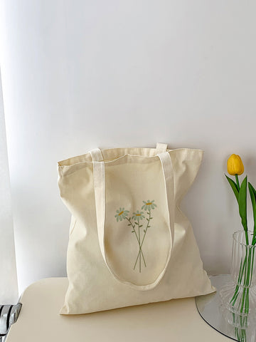 Fresh Floral Shopper Bag: A Stylish Essential for Students On-the-Go