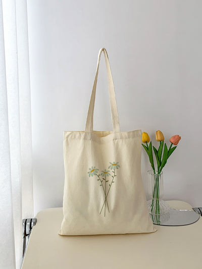 Fresh Floral Shopper Bag: A Stylish Essential for Students On-the-Go