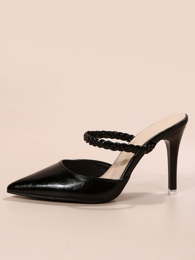 Braided Detail Point Toe Mule Pumps: Stylish and Sophisticated Footwear for Any Occasion