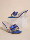 Glamorous Rhinestone Clear Sculptural Heeled Sandals: The Perfect PVC Mule Sandals for Women