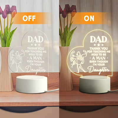 Surprise your dad with this sentimental Dad's <a href="https://canaryhouze.com/collections/acrylic-plaque" target="_blank" rel="noopener">Acrylic</a> Night Light! The perfect USB-powered gift for his birthday, Father's Day, or Thanksgiving. Made with love from his daughter or son, it's a unique way to show your appreciation. With its sleek design and warm glow, it's sure to light up his heart.