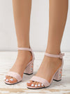 Floral Embroidered Chunky Heeled Ankle Strap Sandals: Step into Summer Fashion