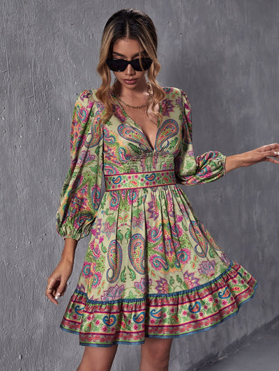 Upgrade your wardrobe with our Boho Chic Paisley Print Lantern Sleeve <a href="https://canaryhouze.com/collections/women-dresses" target="_blank" rel="noopener">Dress</a>. Made with high-quality material, this dress boasts a stylish and trendy paisley print and elegant lantern sleeves. Perfect for any occasion, this dress will elevate your style and make you stand out from the crowd.