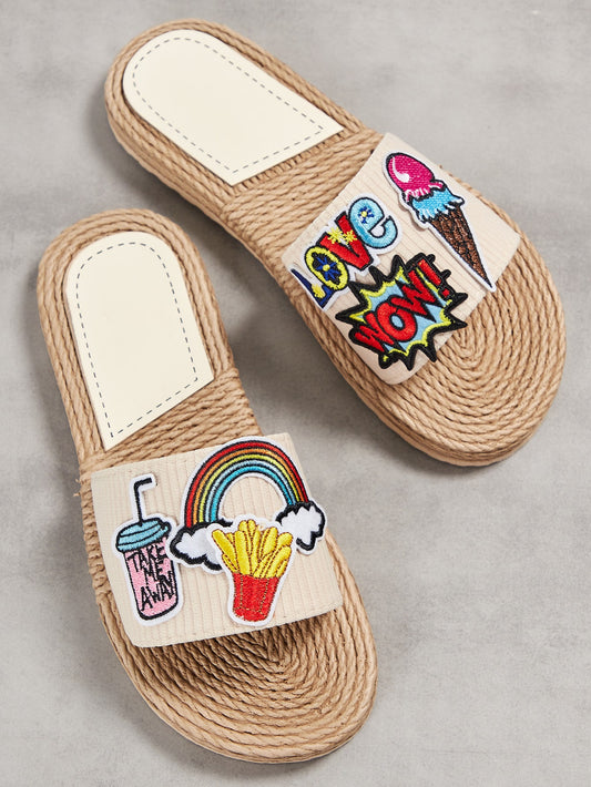 Step into a world of whimsical comfort with our Summer Fun Embroidery Espadrille Slide <a href="https://canaryhouze.com/collections/women-canvas-shoes" target="_blank" rel="noopener">Sandals</a> for women. Crafted with playful cartoon embroidery and a classic espadrille design, these sandals will keep you stylish and comfortable all season long. Perfect for adding a touch of fun to any summer outfit.
