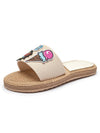 Summer Fun: Women's Cartoon Embroidery Espadrille Slide Sandals