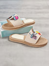 Summer Fun: Women's Cartoon Embroidery Espadrille Slide Sandals