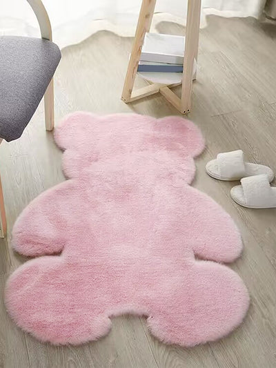 Cozy Up with the Adorable Cartoon Bear Design Fuzzy Rug