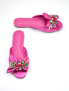 Sparkling Glamour: Women's Rhinestone Bow Slippers for Outdoor Chic