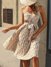 Ditsy Floral Print Belted Cami Dress: Perfect for Your Vacation Wardrobe!