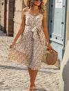 Ditsy Floral Print Belted Cami Dress: Perfect for Your Vacation Wardrobe!