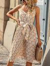 Ditsy Floral Print Belted Cami Dress: Perfect for Your Vacation Wardrobe!