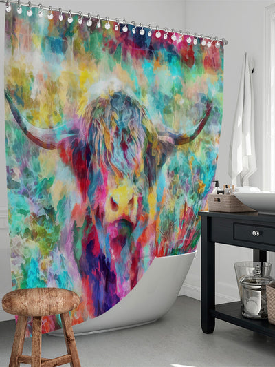 Transform your bathroom into a modern and stylish space with our Cow Pattern Shower Curtain. Made from waterproof material, this essential bathroom décor piece will keep your floors dry and add a fun touch with its unique cow pattern design. Upgrade your bathroom experience with this must-have accessory.