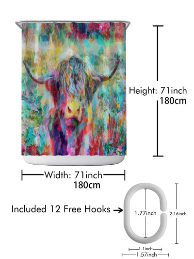 Cow Pattern Shower Curtain: Modern and Waterproof Bathroom Décor Essential