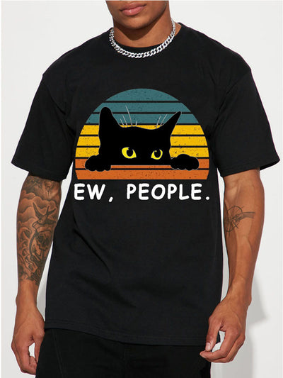 Look your best this summer with the Black Cat Print T-Shirt. This hip hop-style tee is perfect for any trendy holiday gift. Crafted of high-quality materials, this T-shirt will last you through the season and beyond. Get yours today.