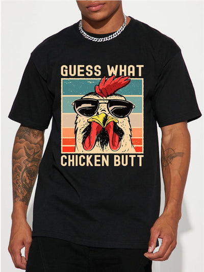 Funky Fowls: Men's Casual Trendy Chicken Print T-shirt – Hip Hop Tees for Summer Holiday Gift