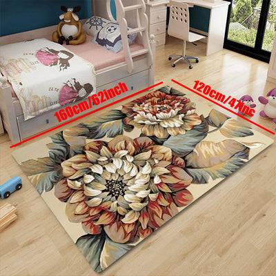 This Flower Print Home Décor Rug will enliven your living space, whether used as a kitchen mat, entrance door mat or living room rug. Its stylish design and soft, double-layer fabric construction make it a perfect addition to any home.