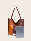Retro Colorblock Vintage Patchwork Tote Bag: Stylish Shoulder Handbag