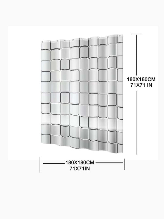 Geometric Pattern Waterproof Shower Curtain: Upgrade Your Bathroom Style