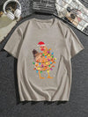 Hilarious Christmas Rooster Pattern Tee: The Perfect Summer Plus Size Top for Men